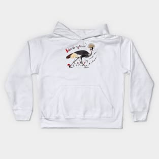 Grey Crowned Crane, Mahem Kids Hoodie